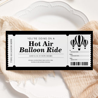 Hot Air Ballon Experience Geschenkgutschein Einladung