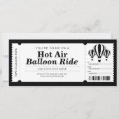 Hot Air Ballon Experience Geschenkgutschein Einladung (Vorderseite)