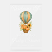 Hot Air Ballon Fall Baby Dusche Willkommen Mattier Acrylschild (Vorderseite)
