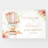 Hot Air Ballon Floral Animal Baby Dusche Hintergru Banner (Horizontal)