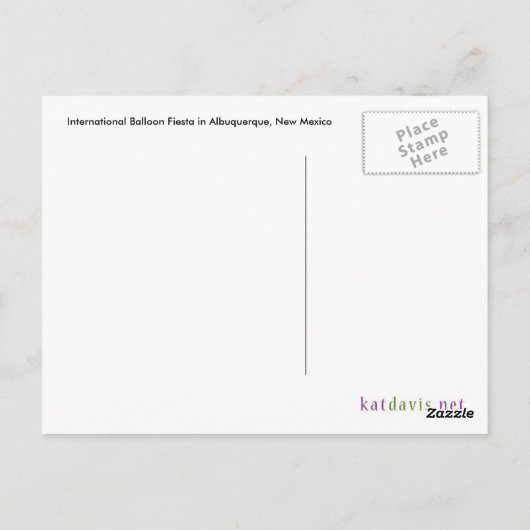 Hot Air Ballon FullSky Postcard Postkarte (Rückseite)