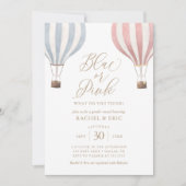 Hot Air Ballon Gender Reveal Party Einladung (Vorderseite)