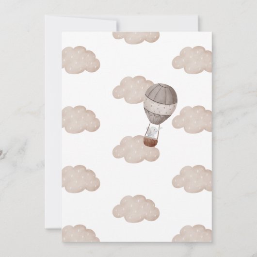 Hot Air Ballon Herr ONEderful Boy 1st Birthday Einladung (Rückseite)