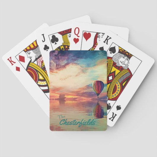 Hot Air Ballon Ihr Name Klassische Spielkarten (Rückseite)