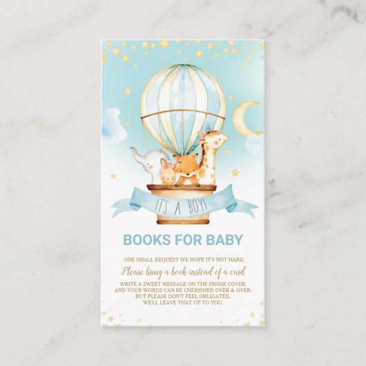 Hot Air Ballon Jungle Animals Boy Bringen Sie ein Begleitkarte (Vorderseite)