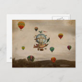 Hot Air Ballon, La Minerve 1803 Reise im Stil Postkarte (Vorne/Hinten)