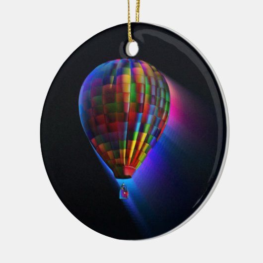 Hot Air Ballon Magic Flight Digitale Kunst Keramik Ornament (Links)