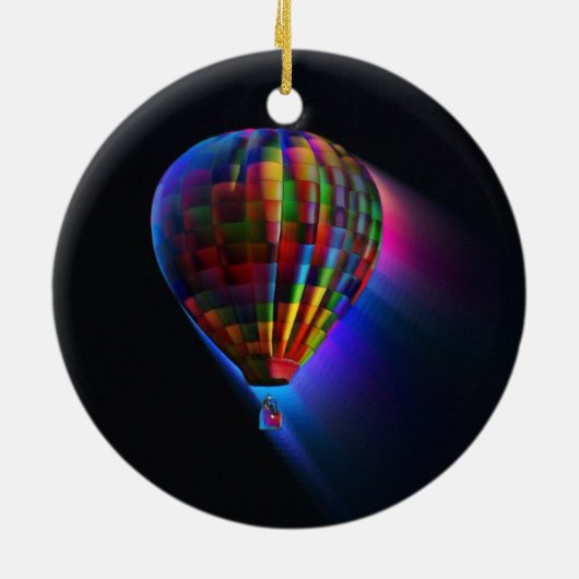 Hot Air Ballon Magic Flight Digitale Kunst Keramik Ornament (Hinten)