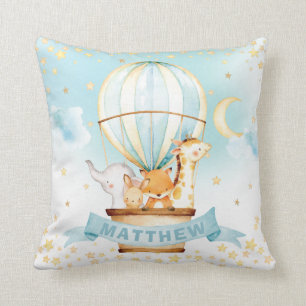 Hot Air Ballon Niedlicher Tiere Boy Kinderzimmer D Kissen