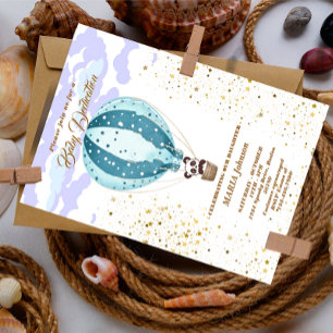 Hot Air Ballon Niedlicher Tiere Taufe Einladung