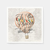 Hot Air Ballon Pink Baby Dusche Napkin Serviette (Vorderseite)