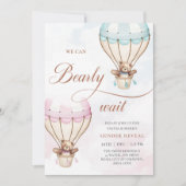 Hot Air Ballon Teddy Bären Gender-Offenlegung Einladung (Vorderseite)