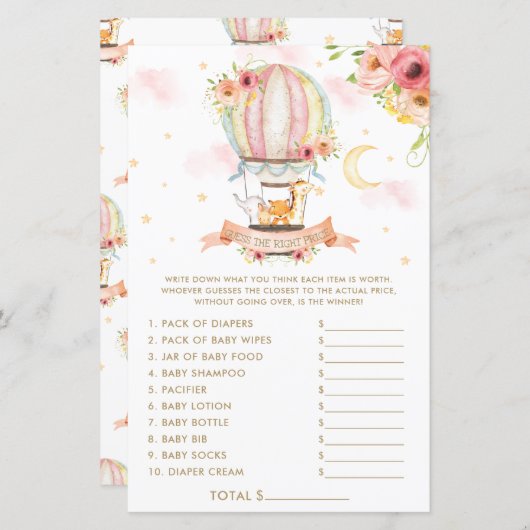 Hot Air Ballon Tiere Raten Sie das richtige Spiel (Vorne/Hinten)