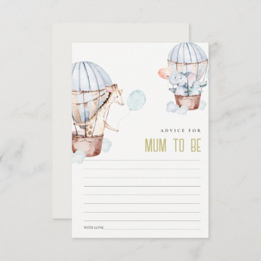 Hot Air Ballon Tiere Ratschläge für Mama Baby Dusc Begleitkarte (Vorne/Hinten)