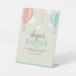 Hot Air Ballon Up & Away Diaper Raffelspiel-Zeiche Sockelschild