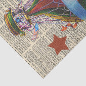 Hot Air Ballon Vintage Zeitung Decoupage Seidenpapier (Ausschnitt)