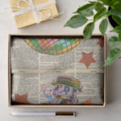 Hot Air Ballon Vintage Zeitung Decoupage Seidenpapier (Geschenk)