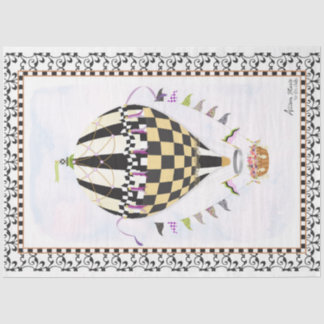 Hot Air Ballon Whimsical Decoupage Papier