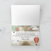 Hot Air Ballon & World Map Adventure Vielen Dank Dankeskarte (Innenseite)