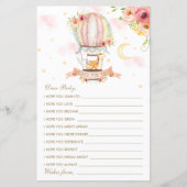 Hot Air Balloon Animals Dusche Wünsche für Baby (Vorderseite)