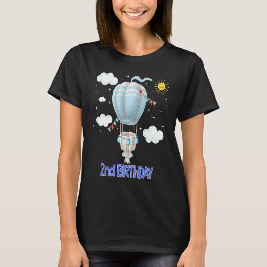 Hot Air Balloon B day Boy Party Group T-Shirt (Vorderseite)