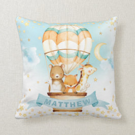 Hot Air Balloon Baby Animals Boy Kinderzimmer Deko Kissen
