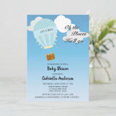 Hot Air Balloon Baby Boy Dusche Einladung (Stehend Vorderseite)