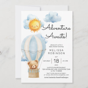 Hot Air Balloon Baby Boy Dusche Einladung