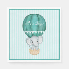 Hot Air Balloon Baby Boy Elephant Baby Dusche Serviette