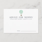 Hot Air Balloon Baby Duschberatungskarten | Münze Hinweiskarte (Vorderseite)