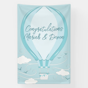 Hot Air Balloon Baby Dusche blau Banner