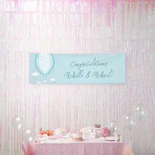 Hot Air Balloon Baby Dusche blau Banner