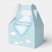 Hot Air Balloon Baby Dusche blau Geschenkschachtel (Rückseite)