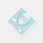 Hot Air Balloon Baby Dusche Blue Napkins Serviette (Ecke)