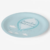 Hot Air Balloon Baby Dusche Blue Paper Teller (Schrägansicht)