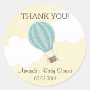 Hot Air Balloon Baby Dusche Danke Stickers