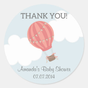 Hot Air Balloon Baby Dusche Danke Stickers