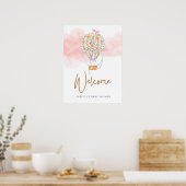 Hot Air Balloon Baby Dusche Willkommenspender Poster (Küche)