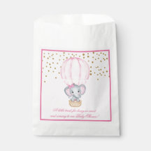 Hot Air Balloon Baby Girl Elephant Babydusche