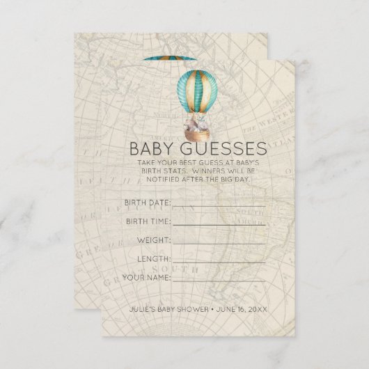 Hot Air Balloon | Baby Shooting Game Einladung (Vorne/Hinten)