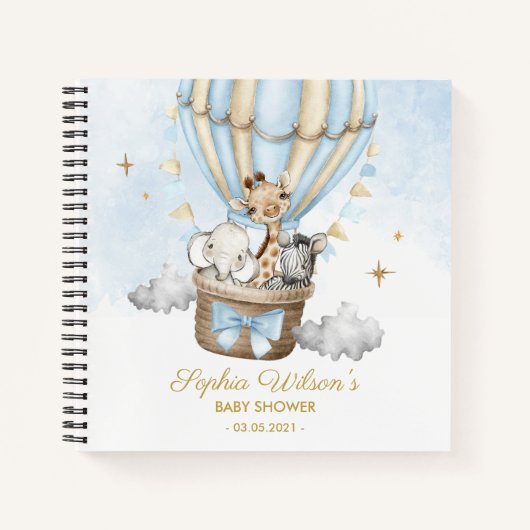 Hot Air Balloon Baby Showbook Notizblock (Vorderseite)
