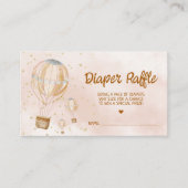Hot Air Balloon Baby Showdusche Windeln Raffle Tic Begleitkarte (Vorderseite)