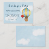 Hot Air Balloon Baby Shower Boy Buchanfrage Begleitkarte (Vorne/Hinten)