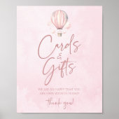 Hot Air Balloon Baby Shower Cards and Gifts Sign Poster (Vorne)