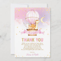 Hot Air Balloon Baby Shower Jungle Animals Girl