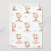 Hot Air Balloon Baby Shower Jungle Animals Girl Einladung (Rückseite)