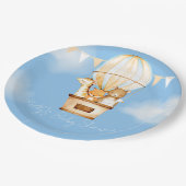 Hot Air Balloon Baby Shower Paper Plate Pappteller (Schrägansicht)