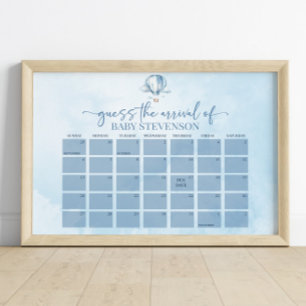 Hot Air Balloon Baby Showwetterdatum Kalenderzeich Poster