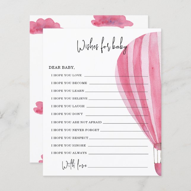 Hot Air Balloon | Babywünsche (Vorne/Hinten)