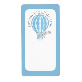Hot Air Balloon Book Tags Blue Gingham